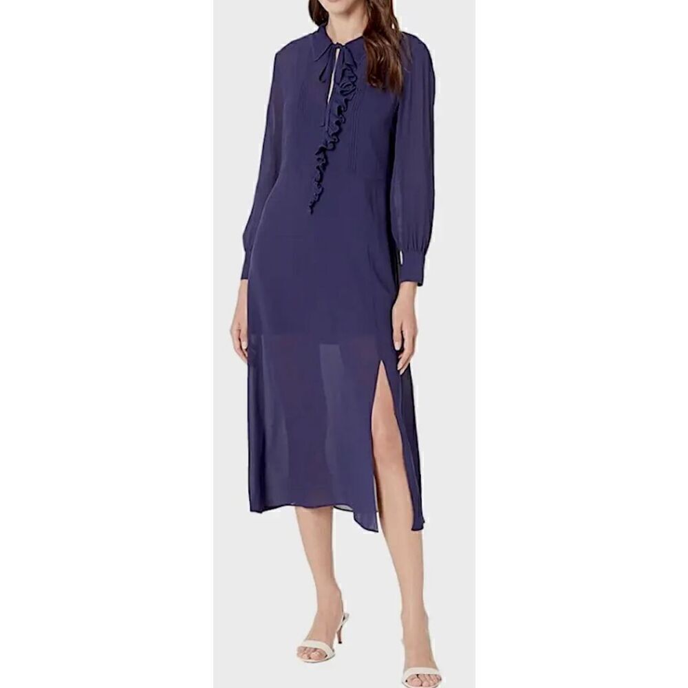 Ted Baker Faithiy Long Sleeve Midi Dress in Navy Size 1 or US/XS